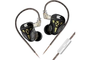 EZ EAR KZ DQS HiFi In Ear Monitor Dynamic Driver Voice Coil Auricolare In-Ear Cuffie IEM con cavo staccabile OFC 2PIN 0,75 mm per spettacolo teatrale, lavoro (con microfono)