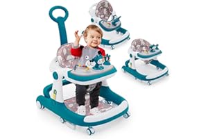 Arkyomi Chodzik dla dzieci od 6 miesięcy do 1 roku 3 w 1, wielofunkcyjny, zapobiegający przewróceniu, z kółkami, hamulcem i uchwytem