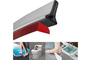 Adoture Sistema de retención de agua para umbral de ducha abatible La barrera de ducha mantiene el agua dentro del umbral (Tipo A Gris, 1 M)