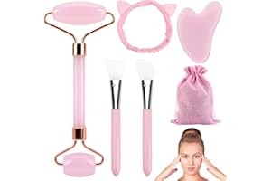 Coicok Gua Sha e Rullo di Giada, Strumenti per il Viso Gua Sha, Strumenti per il Massaggio Del Viso, Degli Occhi, Del Corpo, per Rassodare La Pelle, Regali per Le Donne