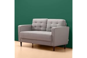 Zinus Benton Sofa - Divano a 2 posti 134x78x86 cm - Divano dal design Mid-Century con gambe affusolate - Grigio