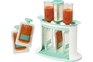 Infantino Squeeze Station, per Alimenti per Bambini Fatti in Casa, Stazione di Riempimento Buste per Alimenti in Purea per Neonati e Bambini Piccoli, Lavabile in Lavastoviglie e Senza BPA