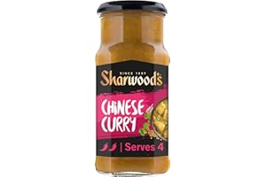 Sharwood's Aromatic Chinese Curry Sauce – Mild Spice Blend With Onion, Garlic & Ginger, Vegetarian Friendly, 425 g Jar (Pack of 1)