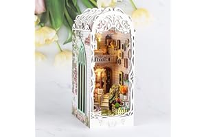 Cuteefun Zestaw DIY Book Nook, domek dla lalek, model buduj dom z dekoracjami do domu, prezent urodzinowy na Boże Narodzenie (kwiaciarnia cztery pory roku)