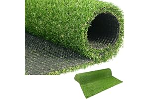 Lita Césped artificial sintético de primera calidad, altura de pila de 20 mm, césped artificial falso de alta densidad, jardín de aspecto natural y césped para perros de compañía realista (1x6m)