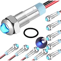 Pack De 10 Voyants LED Universels 6mm - 12-24V AC/DC - Pour Tableau De Bord Van, Bateau, Camping-car