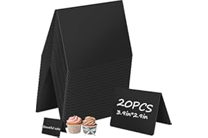 MKITNVY Mini Pizarra Pequeña, Letrero de Tiza Acrílica para Alimentos, 20 Pizarra Negra, Mini Letreros de Pizarra de Pie con Bolígrafo para Etiquetas de Precios, Etiquetas de Alimentos