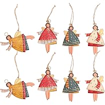 4 Ciondoli Angelo In Metallo Per Albero Di Natale - 11 Cm, Con Spago E Ganci - Foto 10