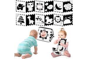 BBWOO Black and White Sensory Toys for Babies,Newbron Toys Touch & Feel Tummy Time Books for 0 3 4 6 8 Months Boys Girls