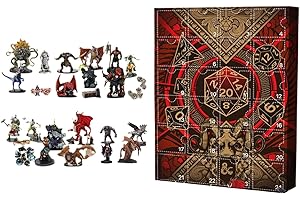 AUFQUWK Calendario de Adviento de Dungeons Dragons 2024, Calendario de Cuenta Regresiva Navideña con DNDs Figuras en Miniatura de 24 Días, Juego de Estatua de Dragón Coleccionable, para Adultos y Niños