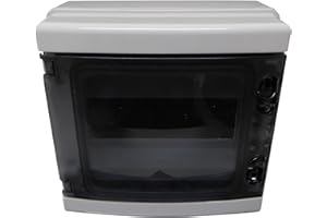 A1 ELECTRICS A1ELECTRICS.COM 8 Module Way IP65 DIN Rail Enclosure Box with Door Outdoor Weatherproof Waterproof Ideal for Consumer Unit RCD Contactors Timers etc