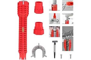FORESTM Tap Spanner Tool, 8 in 1 Faucet and Sink Installer, Multifunctional Wrench Kit, Anti-Slip Sink Faucet Installation Socket Wrench, Ideal for Kitchen/Bathroom Sink Repair