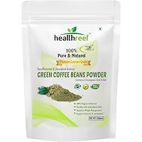 Healthreef Pure Organic Green Coffee Beans Powder for Weight Loss | Decaffeinated & Unroasted Arabica A++ Premium Grade | Supports Metabolism & Burn Fat | Net Weight 225 gms.