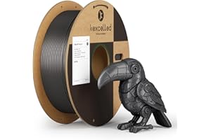 kexcelled PLA Métallique Filamento per Stampante 3D 1,75 mm +/- 0,03 mm, Superficie in Metallo Brillante, Adatto a Moltissime Stampanti FDM, Bobina da 1 kg (2,2 lbs), Grigio Scuro