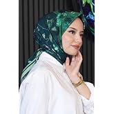 Yaprak Desen Yeşil Soft Pamuk Eşarp