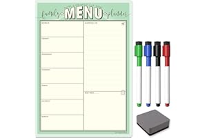 THE MAGNET SHOP TMS Agenda semanal familiar A4 | planificador de comidas de borrado en seco | pizarra blanca y lista de compras para tu hogar, cocina, nevera | 4 bolígrafos y borrador (approx 21 x 30 cm)