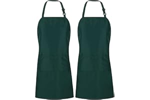 Utopia Kitchen - Delantal ajustable con 2 bolsillos - Correa de cuello ajustable con lazos extra largos