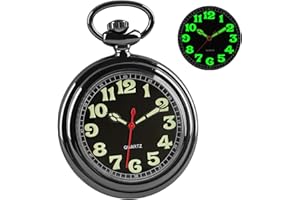 VOSO Vintage Modern Pocket Watch Roman Numerals Quartz Classic Fob Pocket Watch with Chain for Men Women Gift for Graduation Birthday Anniversary Day Christmas Father's Day