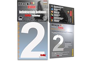 ‎MDS BRAND MDS Brand 10cm Reflektierende Zahlen Aufkleber | LKW Marking Grade Reflektoren für Hausnummer & Mülltonnen Aufkleber Weiss Reflex (2)