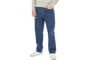 Mill&Tailor Herren Thermojeans Blau I Straight Fit I Bequeme Jeans Herren I Baumwoll-Hose I Thermohose Winter I Herren Hose mit Innenfutter I Business- & Freizeithose