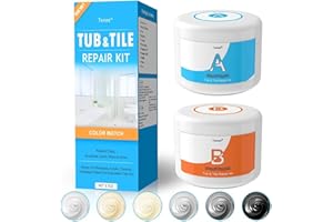 TENEE Bath Repair Kit & Bath Enamel Repair Kit (Color Match) - 3.7 OZ Bath Enamel Repair Kit with Super Adhesion, Bathtub Repair Kit for Cracked Bathtub and Shower Repair for Scratch, Holes, Cracks