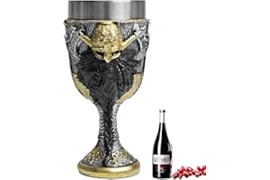 ZONSUSE Copa de Vino Vikinga, Cáliz de Hacha Vikinga, Cáliz Gótico, Copa de Vino Leyendas Nórdicas, Regalo para Hombres y Coleccionistas, Decoración de Fiesta Medieval 200ml (Hacha)