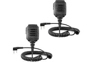 Retevis 2 Pines Micrófono Altavoz de Walkie Talkie IP54 Impermeable Compatible con Walkie Talkie RT24 RT22 RT27 RT5R Baofeng UV-5R BF-888S Proster T0036X2 TACKLIFE Kenwood (2 Pcs)