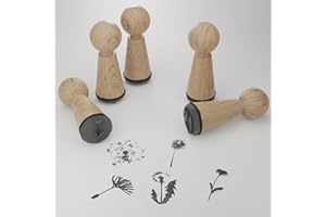 13GRAMM Pusteblume Stempelset - Kreative Geschenkidee mit magischen Motiven für DIY, Scrapbooking, Briefmarken uvm. - Naturinspiriertes Stempeln