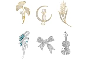 Juego de Broche de Diamantes de Imitación para Damas, Waldspring Accesorios de Ropa Elegantes y Populares Broche Duraderos, Regalo Broche Decorada de Damas para Fiestas, Banquetes