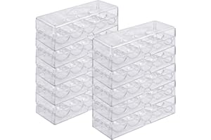 Brybelly Acrylic Poker Chip Rack/Tray with Covers (Set of 10), Clear