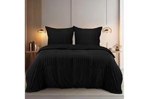 Utopia Bedding Seersucker Påslakanset - Mjukt Påslakan av Polyester med Mikrofiber 220x240 cm Med 2 Örngott 65x65 cm