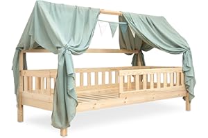 Ehrenkind® Kinderzimmer-Deko-Set: Betthimmel & Wimpelkette für magische Momente | Oeko-TEX Zertifiziert | Kinderzimmer Deko | Betthimmel Kinderzimmer, 90x200 Jade