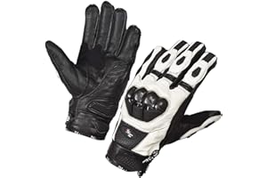 NORMAN White Motorcycle Gloves Moto Racing Gloves Knight Leather Ride Bike Motorbike