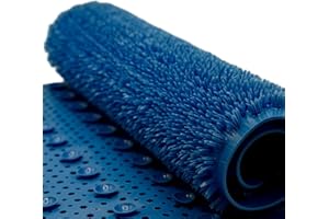 AQUALONA® Luxury Bath Mat, Anti-Mould Non-Slip – PVC. BPA, Latex and Phthalate Free (Comfort Blue)