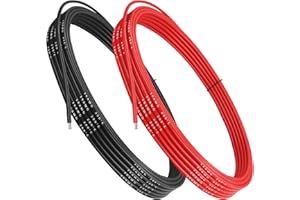 MAKERFIRE MakerStack Fil de silicone de calibre 16, faible et flexible, basse impédance (8.2ft, noir et 8.2ft, rouge)