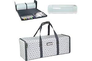 Everything Mary Die Cut Storage Case, Grey & White Geometric - Carry Bag for Cricut, Silhouette, and Most Diecut Machines - EVM12682-1