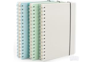 GOSIRM 3 colori taccuini Dotted A5 - Bullet Grid Journal Dot Spiral Notebook con 5 stencil fai da te, carta spessa 120 g/m², carta a pois, 480 pagine, 5,7 x 8,3 pollici