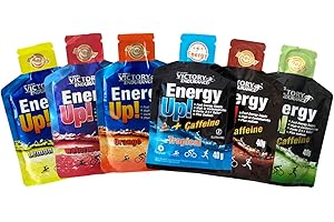 VICTORY ENDURANCE Pack gel energy Up: PACK AHORRO geles energy up multisabores con y sin cafeína (limón, naranja, sandía, cola, mojito y tropical) 6 geles x 40g