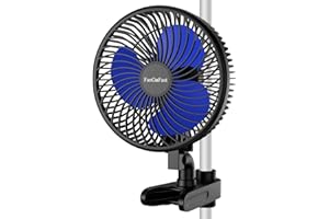 FanGoFast Grow Clip-Ventilator Oszillierend, EC Motor mit 10-Geschwindigkeiten, Grow Ventilator Klemmbar für growzelt, 20cm Durchmesser, 10W, 561m³/h Luftstrom, 32 dBA - Perfekt Lüfter für Growbox