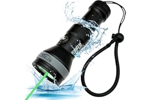 NITESCUBA G20 Scuba Diving Signal Light 2000 Lumen Dive Torch LED Flashlight with 100M Long Range Green Beam and Rechargeable Battery for Underwater Cave Exploration Diving Training Instructor
