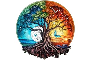 KAAYEE Puzzle en Bois 280 Pièces - Animaux et Formes - Avec Boîte-Cadeau en Bois