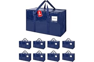 ZFWDSY Umzugstaschen 93 L, 8er-Pack Aufbewahrungstaschen mit Reißverschluss, Umzugskartons Heavy Duty Extragroß, Packtaschen für Umzugsbedarf, Faltbare Reisetasche oder moving bag