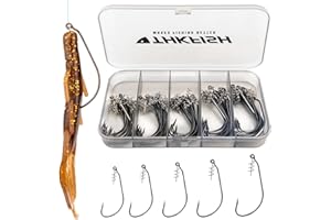 THKFISH Anzuelos de Pesca Gancho De Pesca con Peso Anzuelos Swimbait para plásticos Blandos con Cerradura de Resorte 19 Piezas 25 Piezas 30 Piezas 60 Piezas