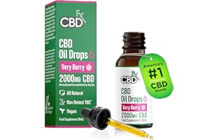 CBDfx 2000mg CBD Oil, High Strength CBD Oil for Stress, Anxiety & Sleep Support, Very Berry Flavoured CBD Drops, Blended with MCT Oil, No THC, 30ml