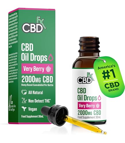 CBDfx 2000mg CBD Oil, High Strength CBD Oil for Stress, Anxiety