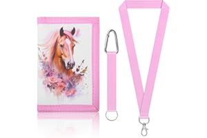 Fzyisw Pferd Brustbeutel Kinder, Pferde Portemonnaie, Pferde Mädchen Geldbeutel Kinder, Pferd Portmonee, Theme Geldbörse Kindergeldbeutel für Geburtstagsgeschenk, Schulanfang