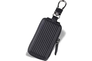 VISOUL Estuches de Llave Coche del Cuero Genuino, Llavero para Control Remoto del Cocheen Piel Auténtica Cuero Estuches de Llave con Cremallera Bolsa para Hombres y Mujeres