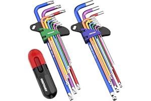 MAXPOWER Zestaw 2 kluczy imbusowych z uchwytem 1,5 mm-10 mm Torx T10-T50, zestaw kluczy imbusowych do roweru