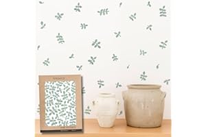 TRESXICS Adesivi Murali Fogli Acquerello, 40 Pezzi, Carta da Parati Adesiva Muro Originale e Resistente, Effetto Carta da Parati Decorazioni da Parete, Facile Applicazione e Removibile (Verde)