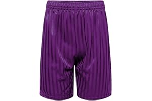 Hiffy Boys Girls PE Shorts School Games Gym Football Shadow Stripe Purple